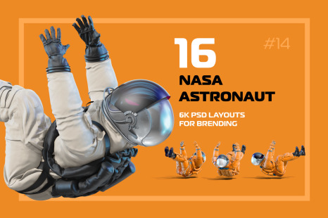 PSD Mockup 3D model NASA Astronaut #14 - 3d mockup space astronaut