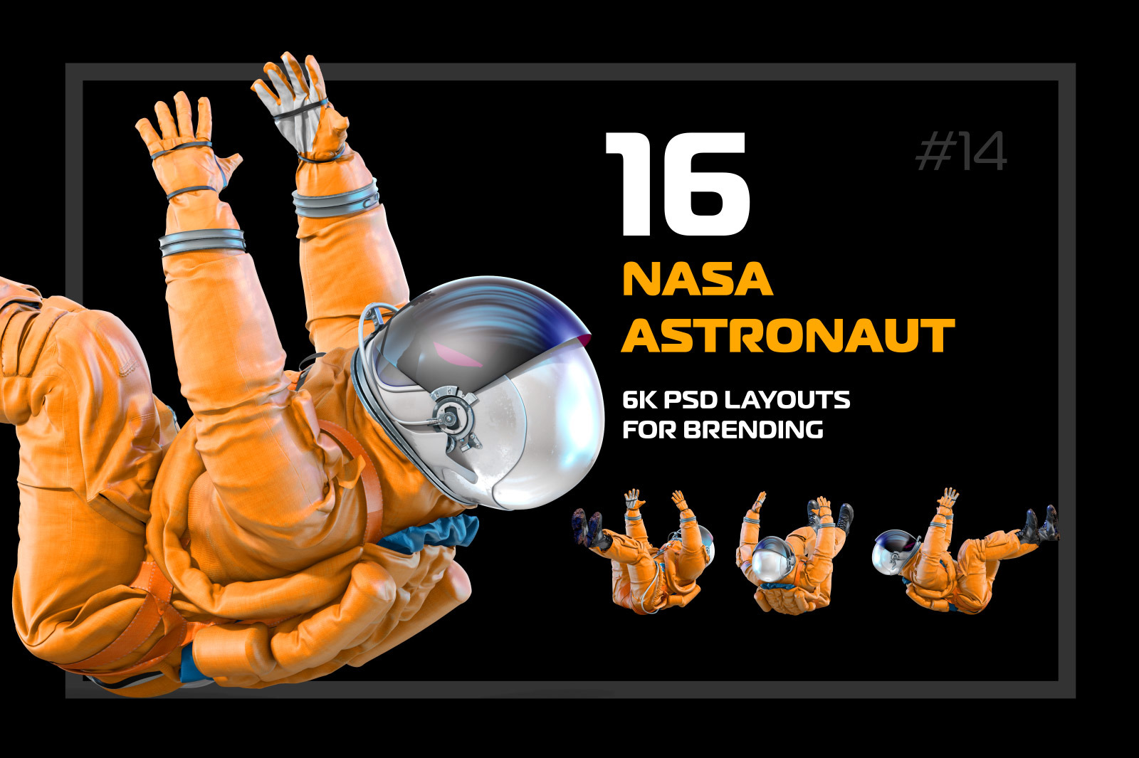 PSD Mockup 3D model NASA Astronaut #14