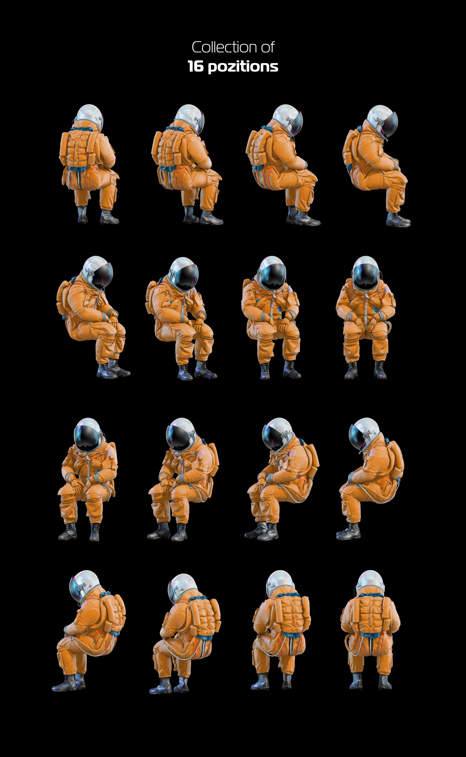 PSD Mockup 3D model NASA Astronaut #16 PSD Mockup 3D model NASA Astronaut #16