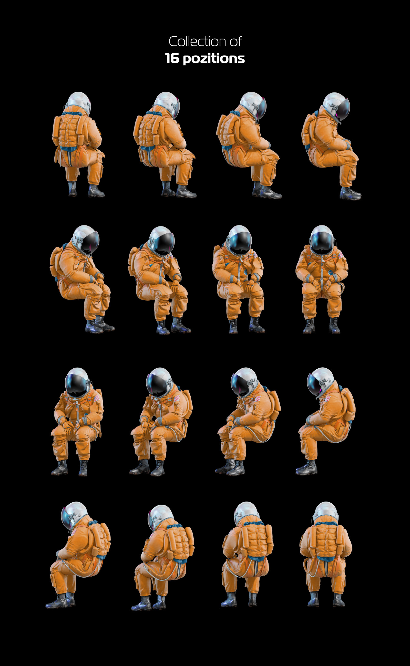 PSD Mockup 3D model NASA Astronaut #16