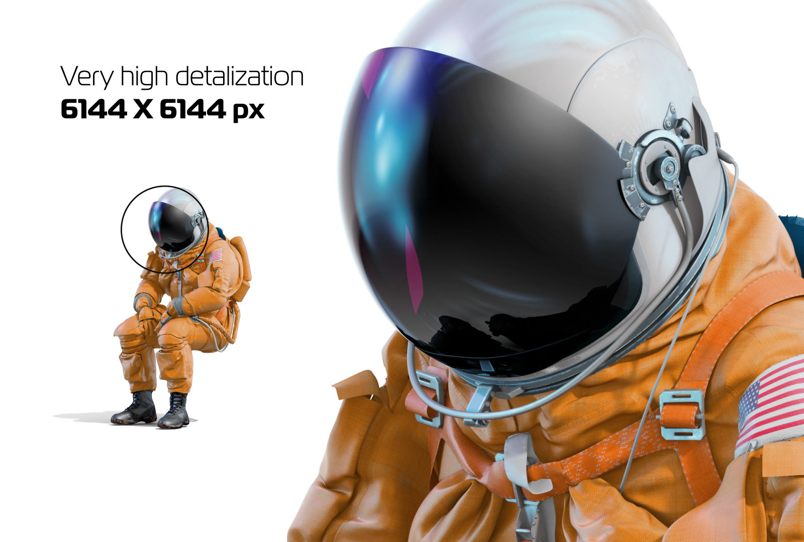 PSD Mockup 3D model NASA Astronaut #16 PSD Mockup 3D model NASA Astronaut #16