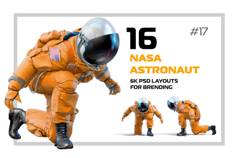 PSD Mockup 3D model NASA Astronaut #17 - 3d mockup space astronaut