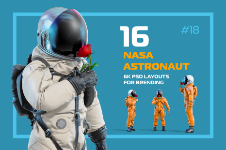 PSD Mockup 3D model NASA Astronaut #18 - 3d mockup space astronaut