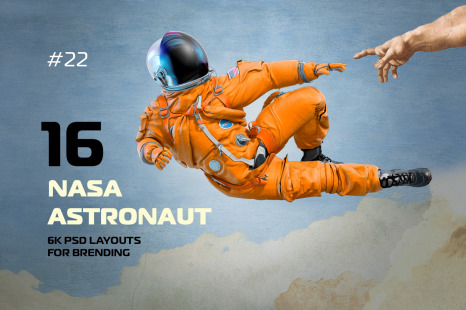 PSD Mockup 3D model NASA Astronaut #22 - 3d mockup space astronaut