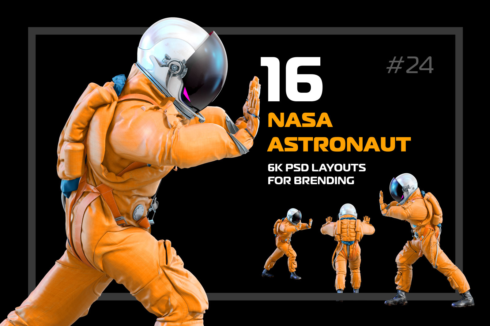PSD Mockup 3D model NASA Astronaut #24 PSD Mockup 3D model NASA Astronaut #24
