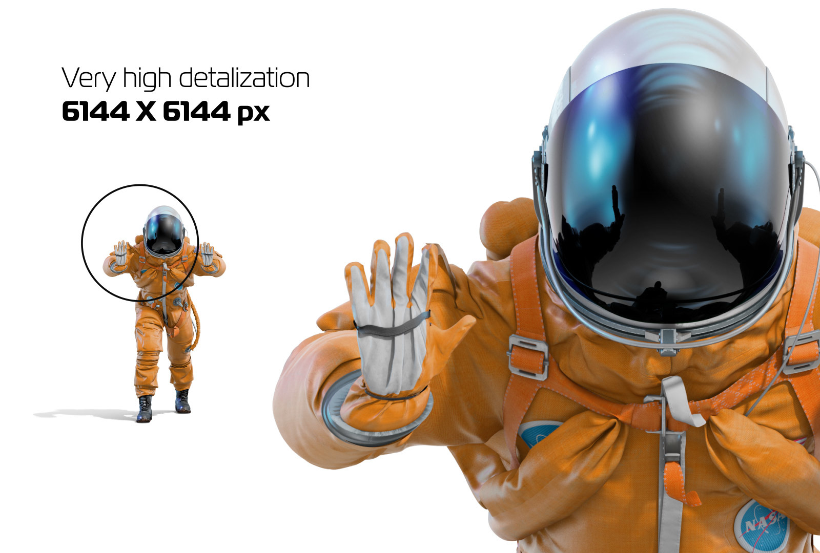 PSD Mockup 3D model NASA Astronaut #24