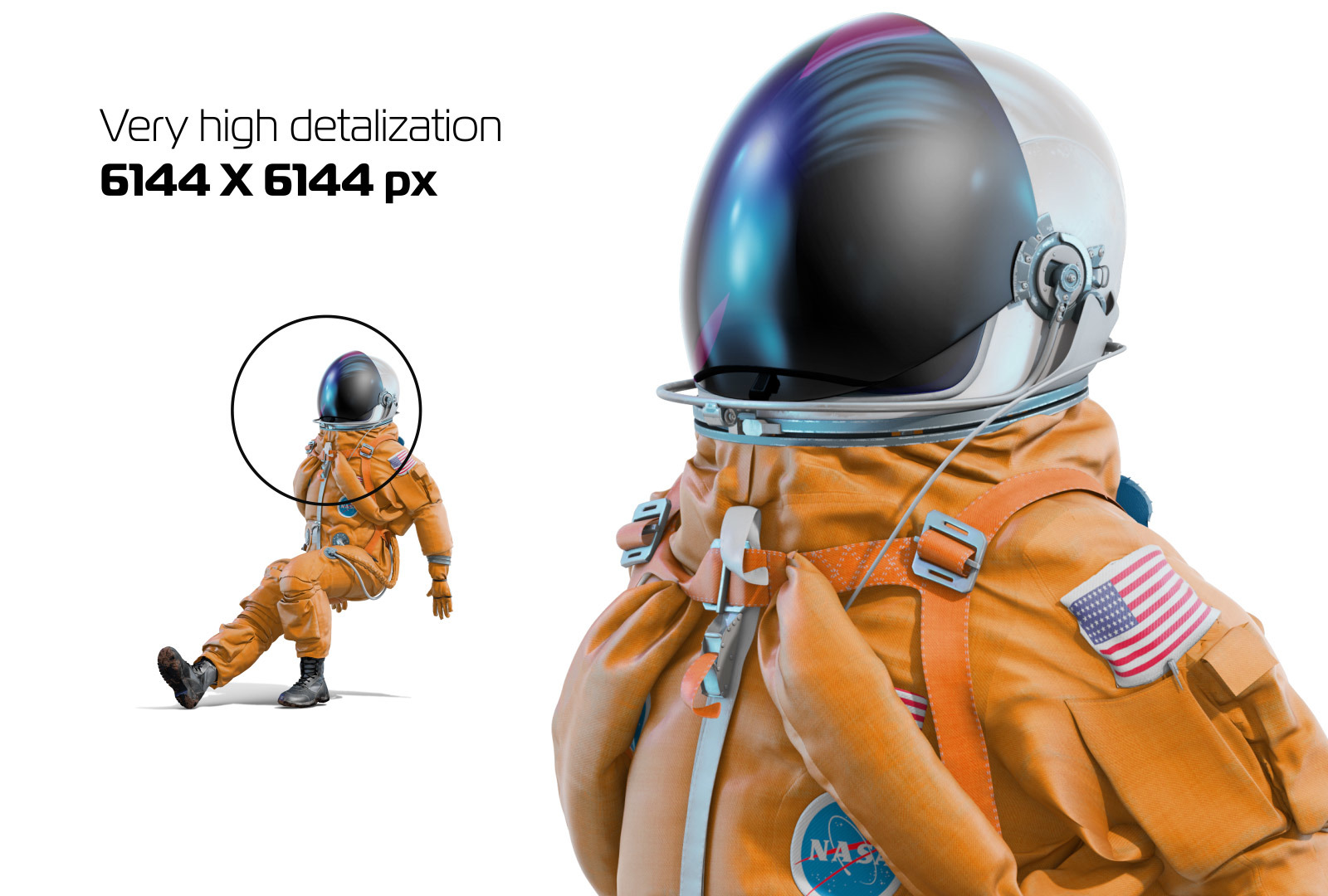 PSD Mockup 3D model NASA Astronaut #25 PSD Mockup 3D model NASA Astronaut #25