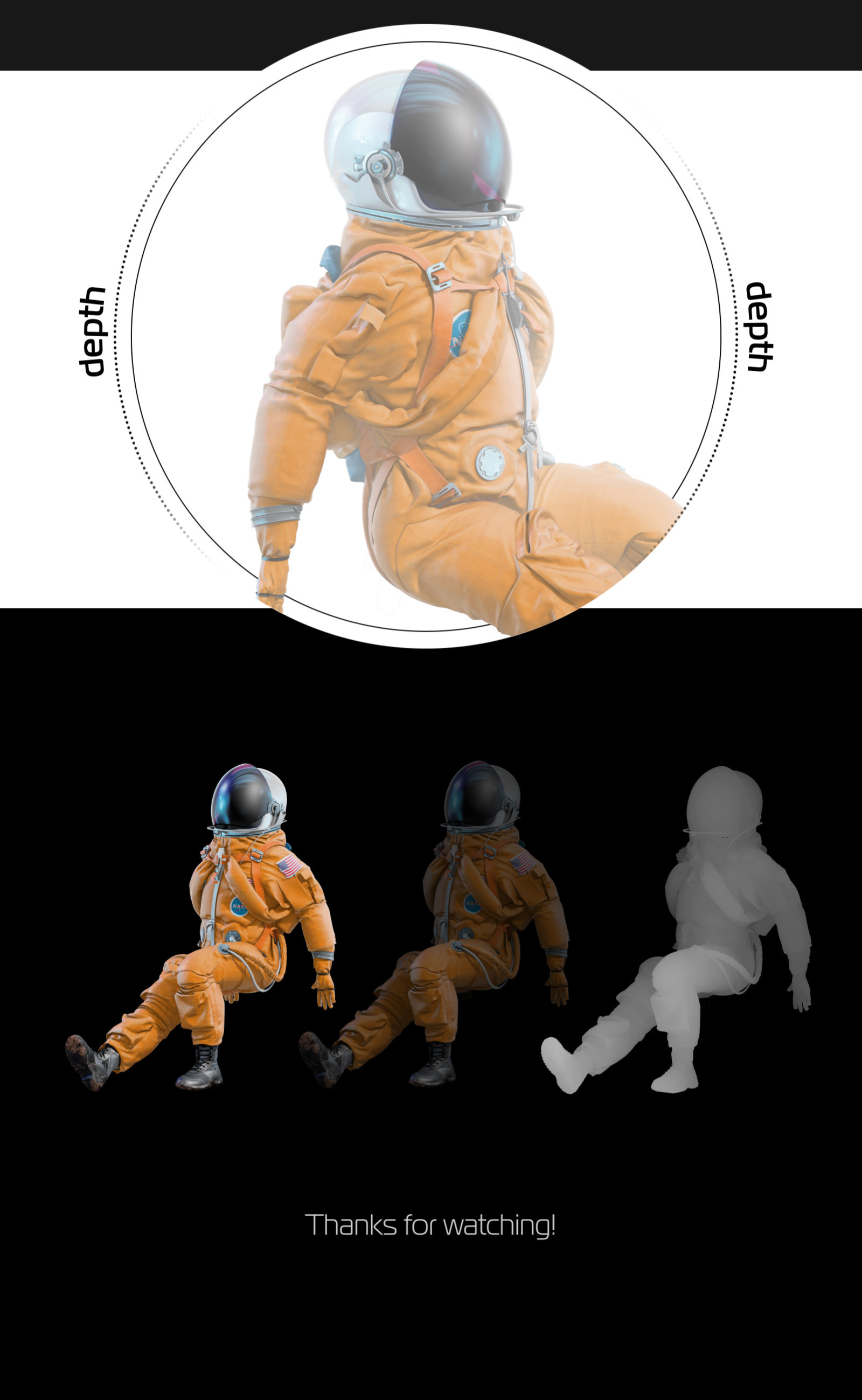 PSD Mockup 3D model NASA Astronaut #25