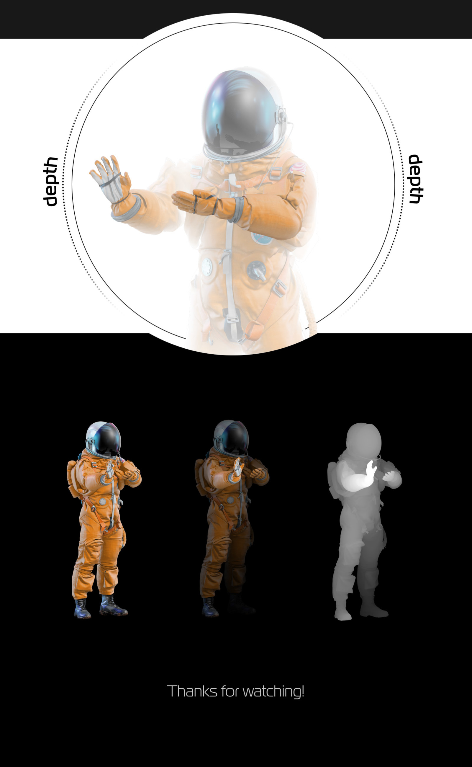 PSD Mockup 3D model NASA Astronaut #26