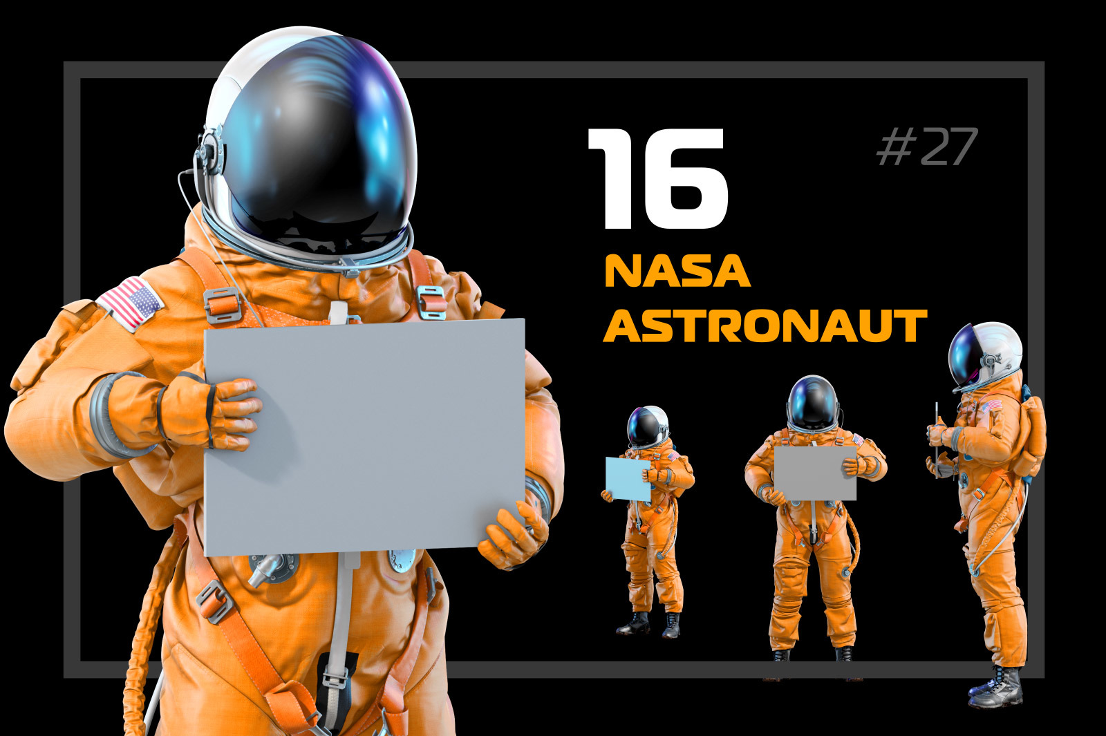 PSD Mockup 3D model NASA Astronaut #27 PSD Mockup 3D model NASA Astronaut #27