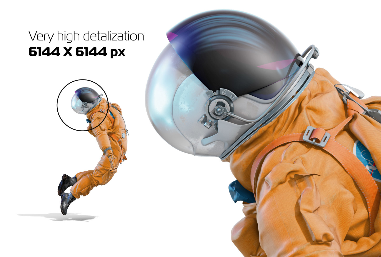 PSD Mockup 3D model NASA Astronaut #28