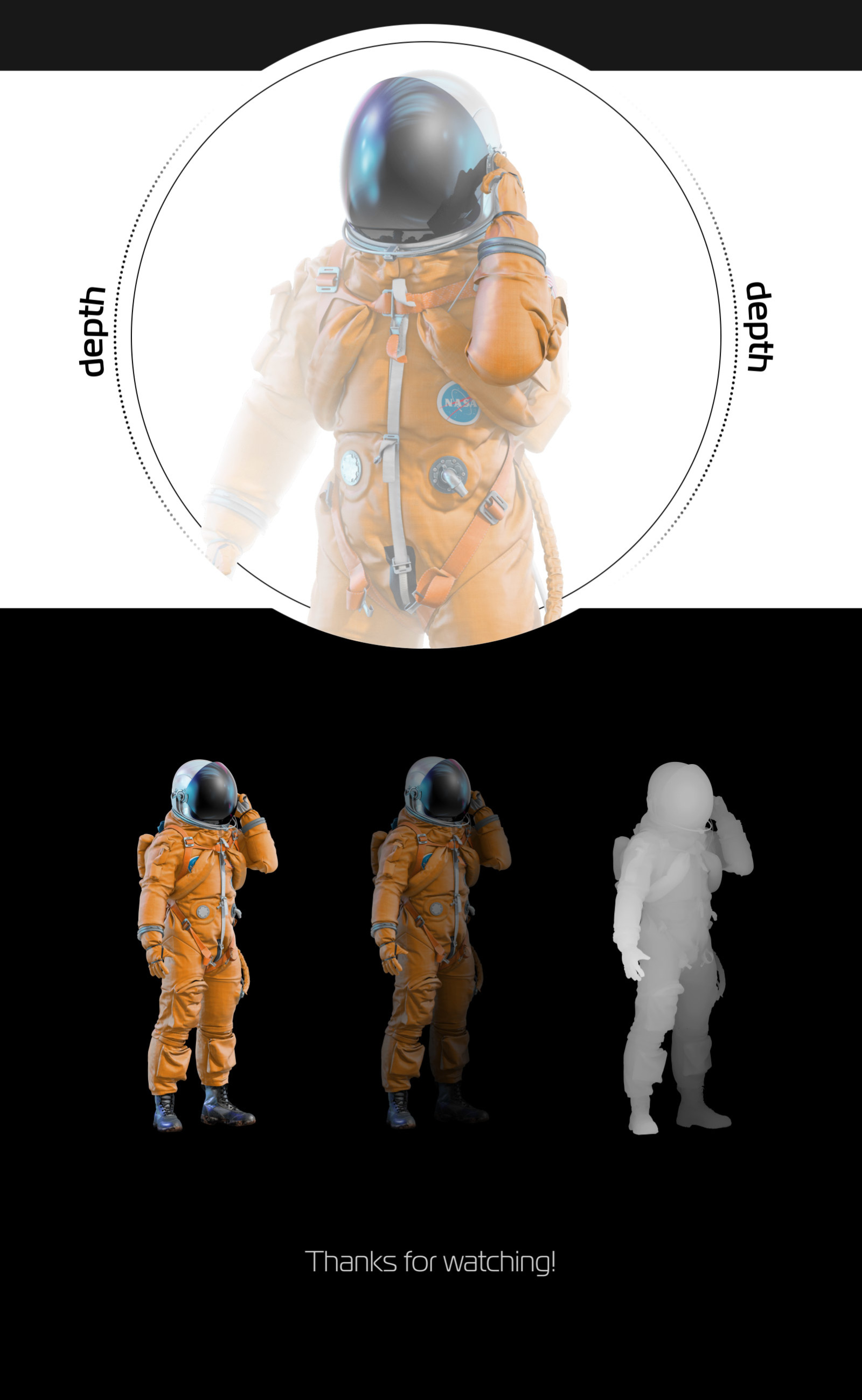 PSD Mockup 3D model NASA Astronaut #30