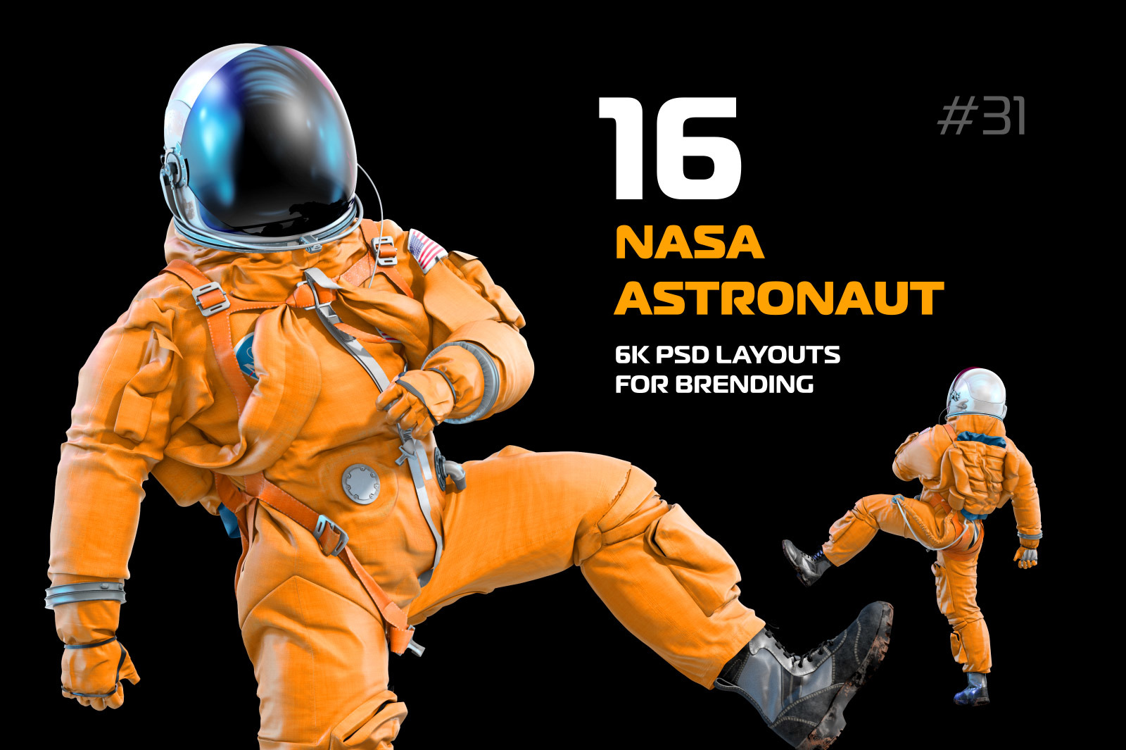 PSD Mockup 3D model NASA Astronaut #31