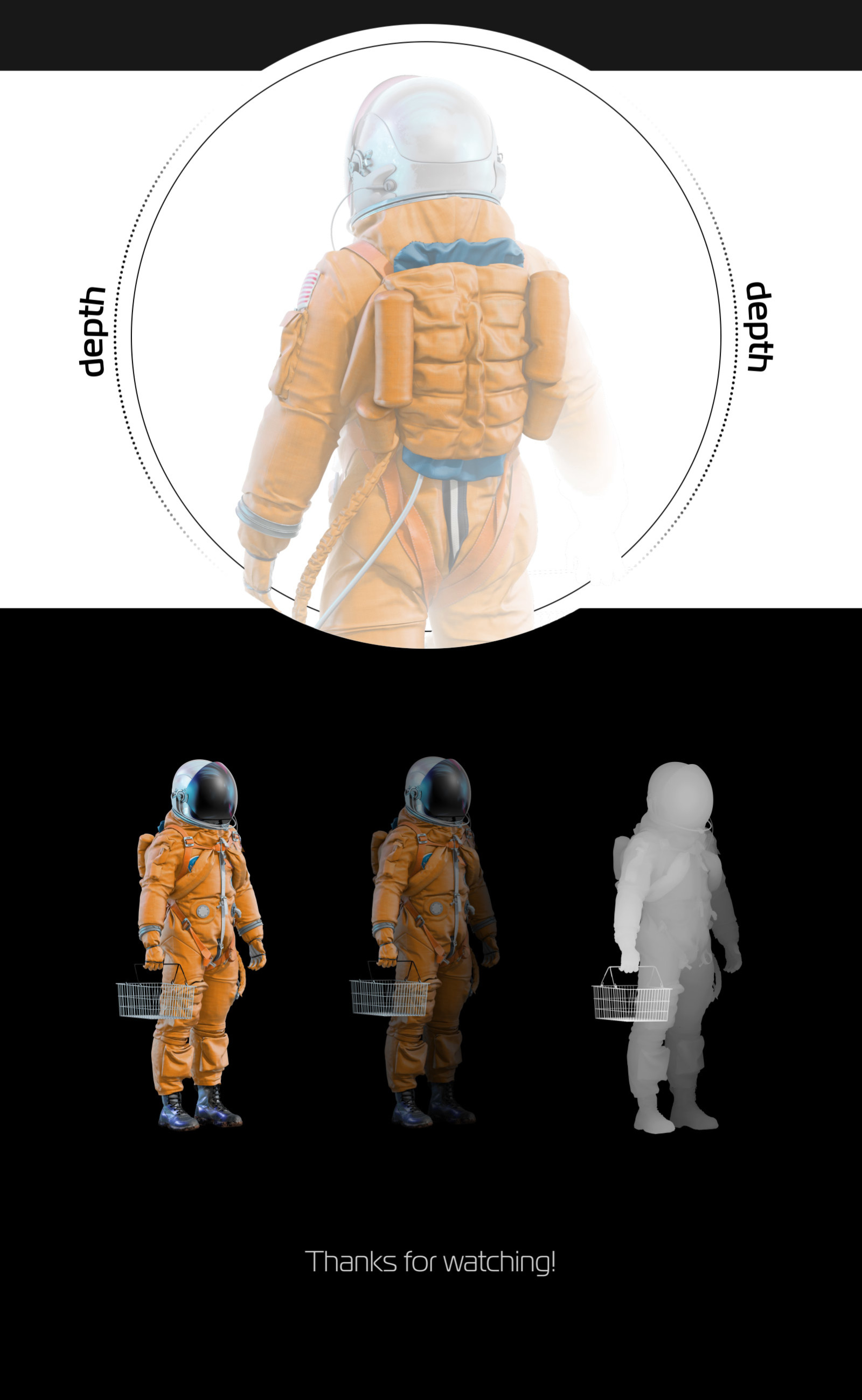 PSD Mockup 3D model NASA Astronaut #32