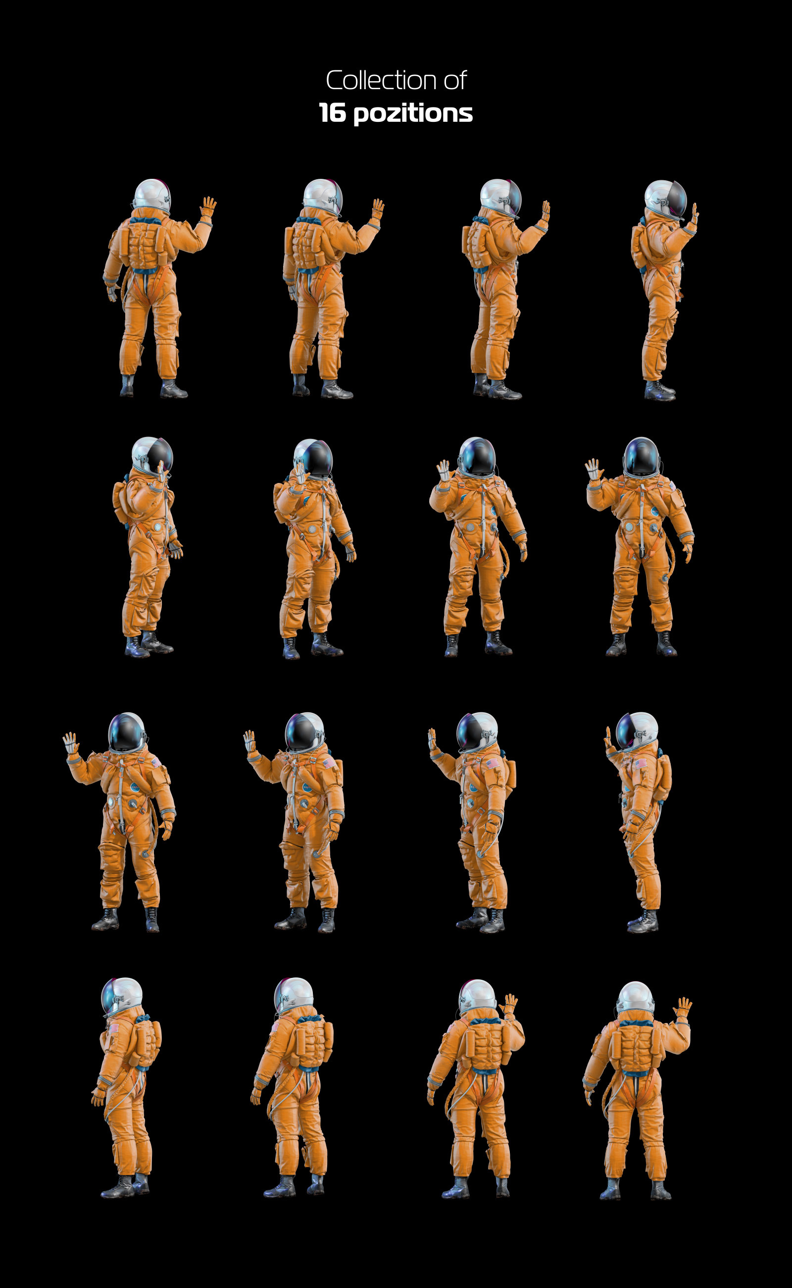 PSD Mockup 3D model NASA Astronaut #34