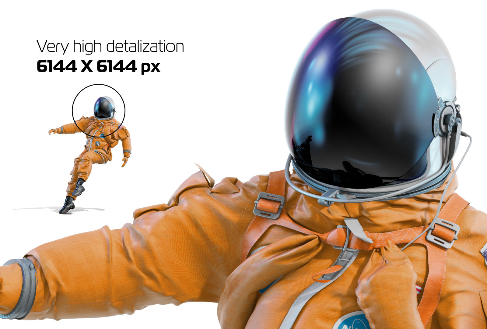 PSD Mockup 3D model NASA Astronaut #36 PSD Mockup 3D model NASA Astronaut #36