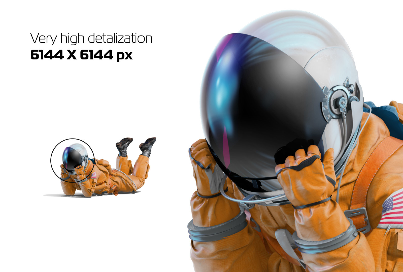 PSD Mockup 3D model NASA Astronaut #39