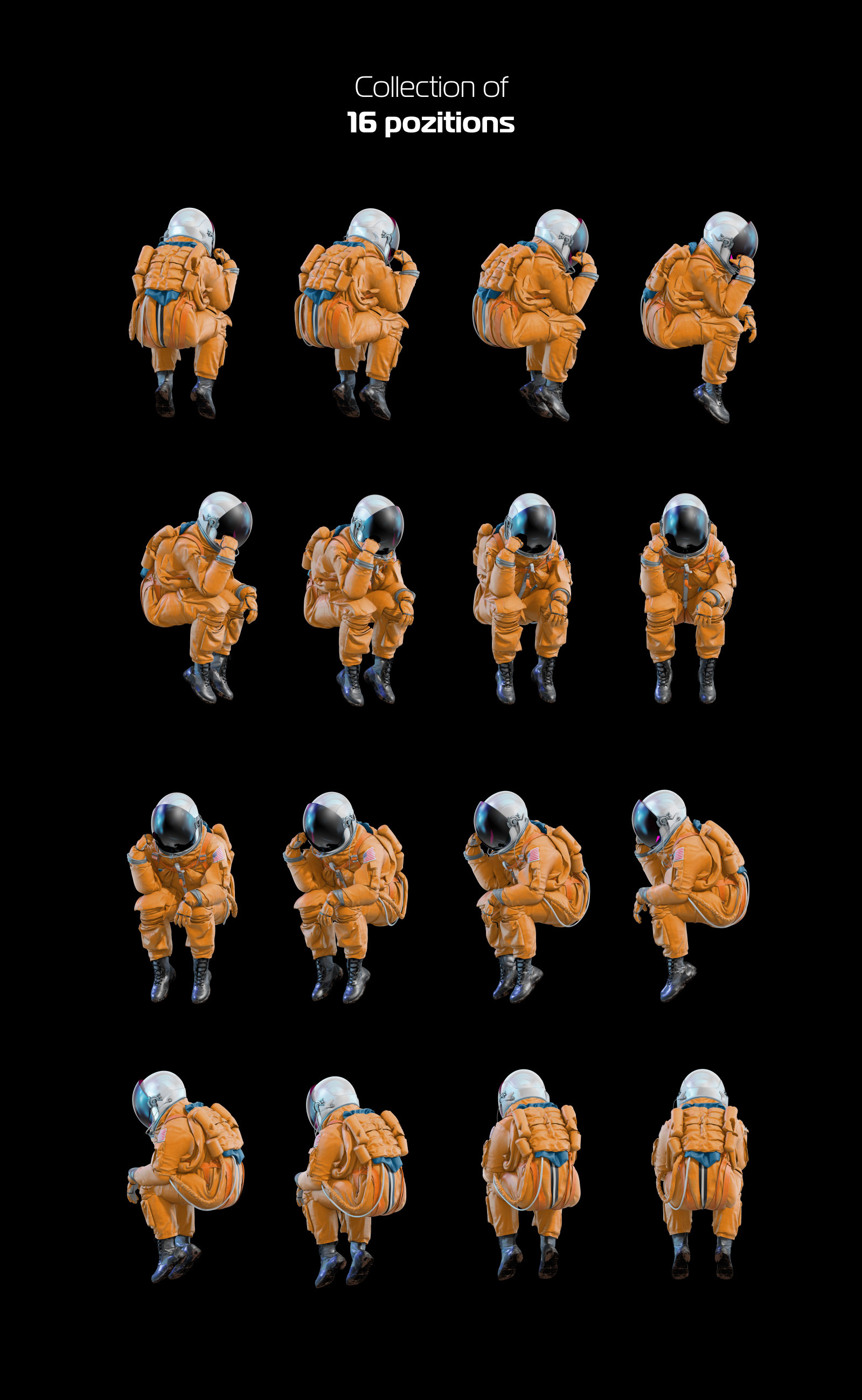 PSD Mockup 3D model NASA Astronaut #37