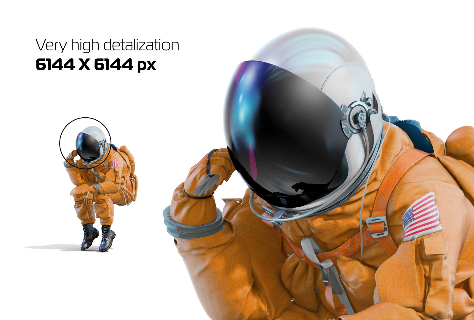 PSD Mockup 3D model NASA Astronaut #37