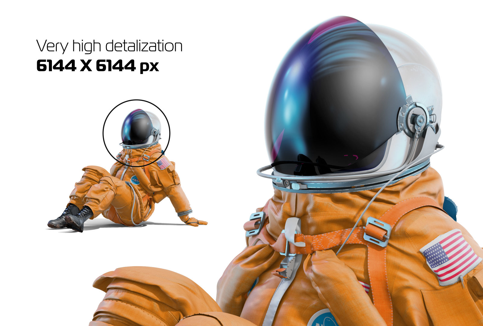 PSD Mockup 3D model NASA Astronaut #41