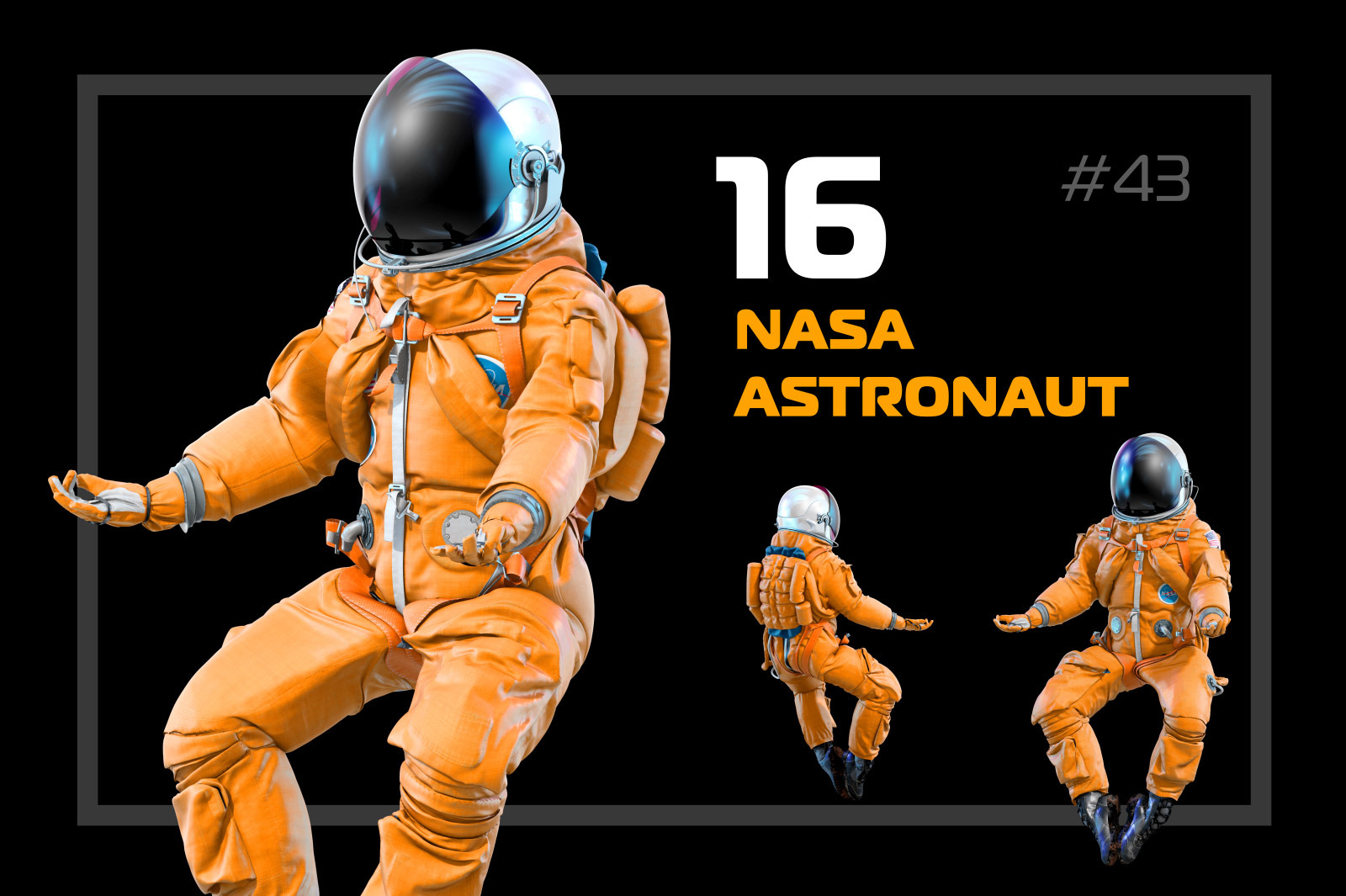 PSD Mockup 3D model NASA Astronaut #43 PSD Mockup 3D model NASA Astronaut #43