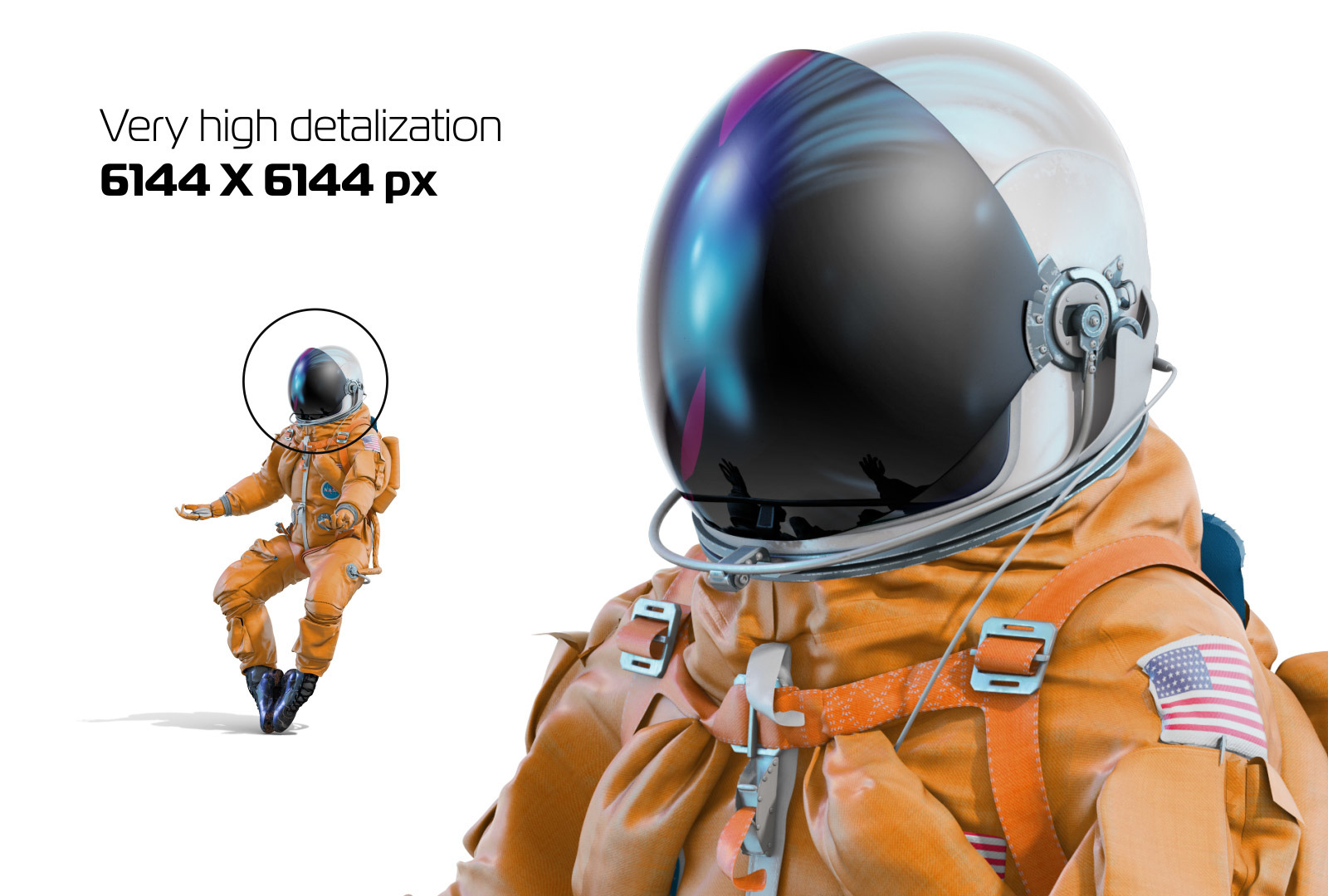 PSD Mockup 3D model NASA Astronaut #43