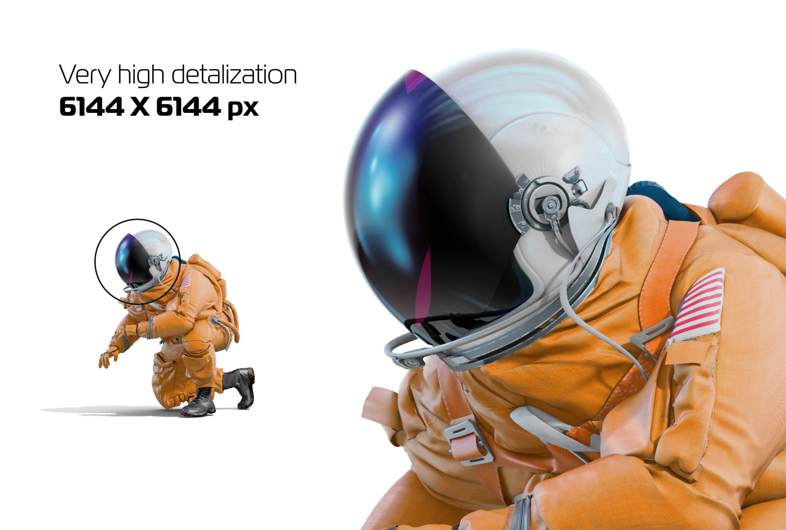 PSD Mockup 3D model NASA Astronaut #44