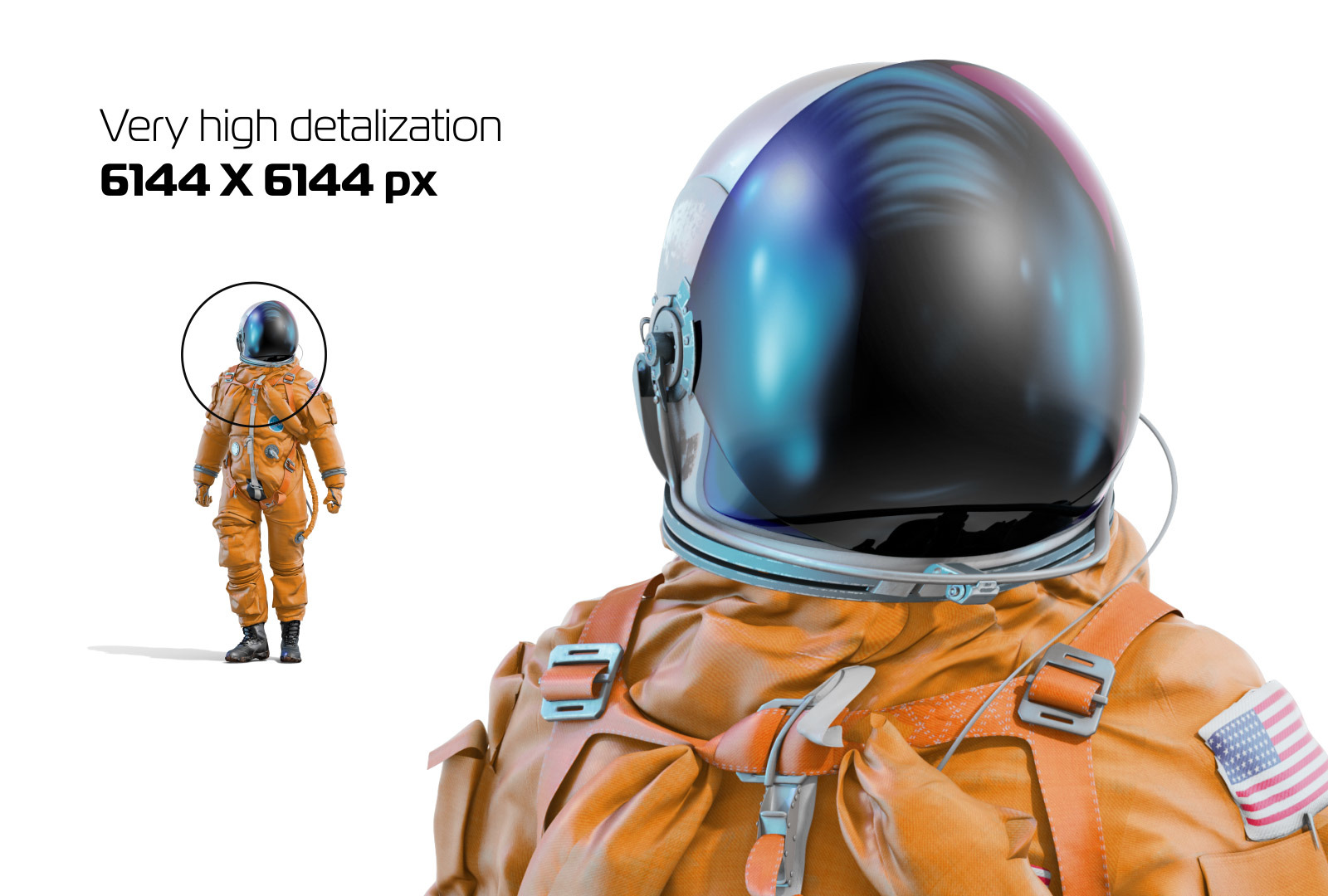 PSD Mockup 3D model NASA Astronaut #45 PSD Mockup 3D model NASA Astronaut #45