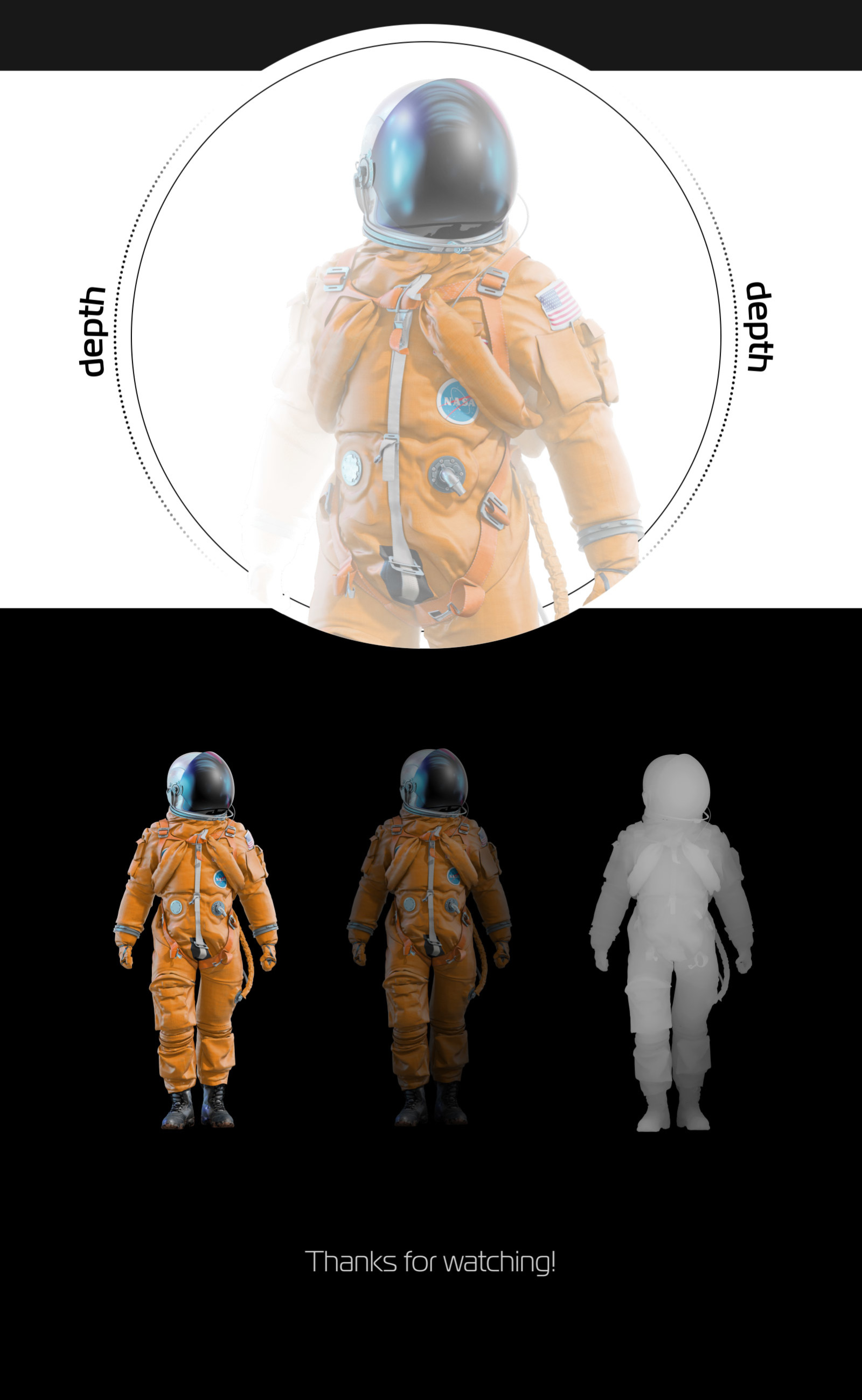 PSD Mockup 3D model NASA Astronaut #45