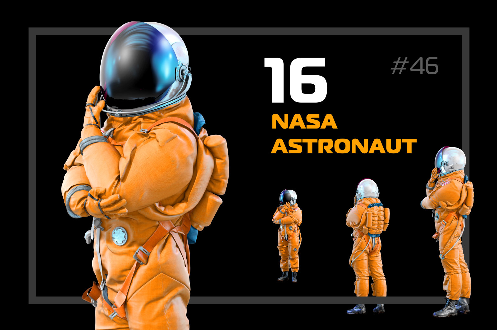PSD Mockup 3D model NASA Astronaut #46 PSD Mockup 3D model NASA Astronaut #46