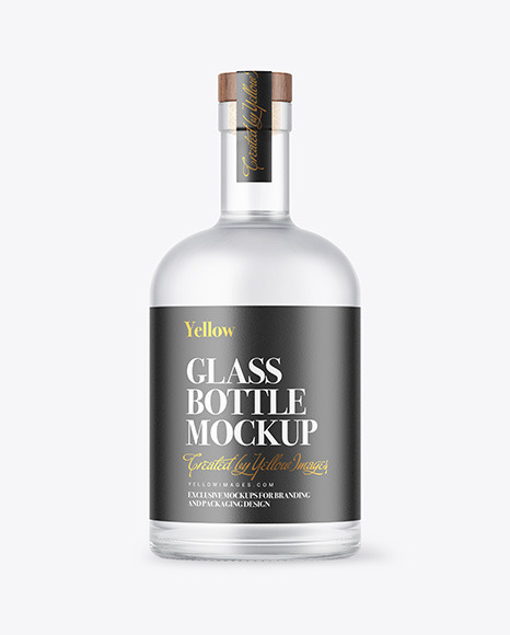 Frosted Glass Vodka Bottle Mockup Frosted Glass Vodka Bottle Mockup
