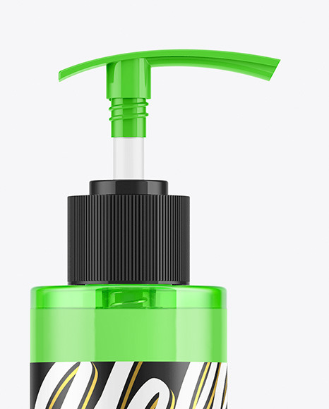 Colored Cosmetic Bottle with Pump Mockup