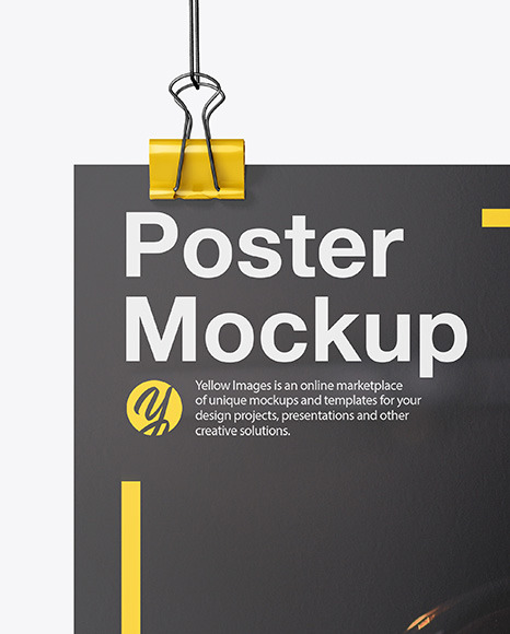 A4 Matte Poster w/ Pins Mockup