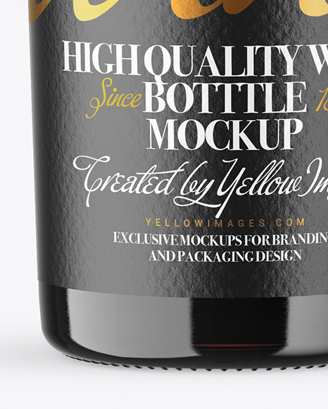 Amber Glass Red Wine Bottle Mockup Amber Glass Red Wine Bottle Mockup