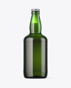 Green Glass Beer Bottle Mockup