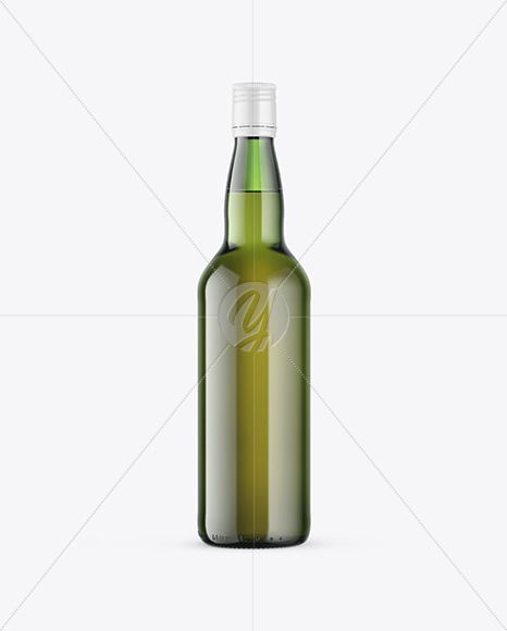 Green Glass Whiskey Bottle Mockup