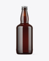 Dark Amber Glass Beer Bottle Mockup