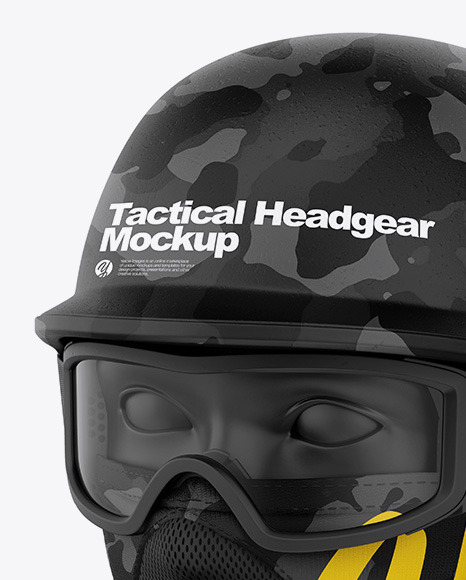 Tactical Headgear Mockup - Half Side View