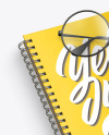 Matte Notebook with Glasses Mockup