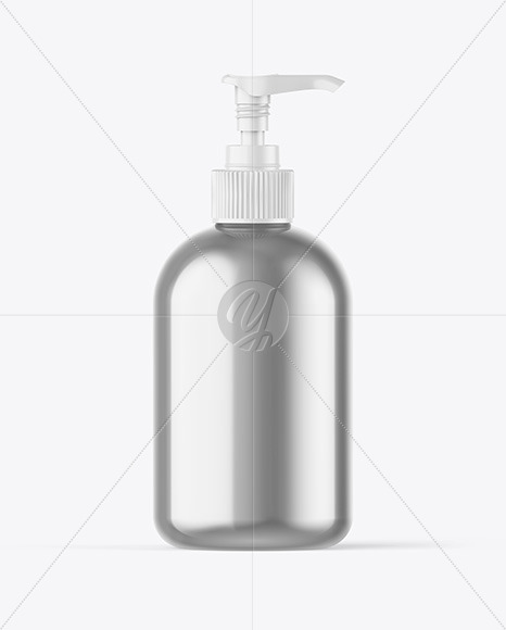 Metallic Bottle w/ Open Pump Mockup