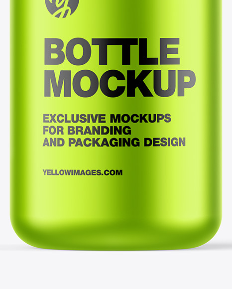 Matte Metallic Bottle w/ Open Pump Mockup