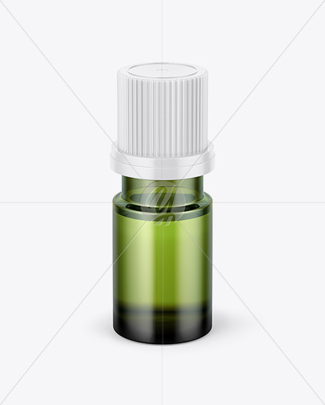 Small Green Glass Bottle Mockup