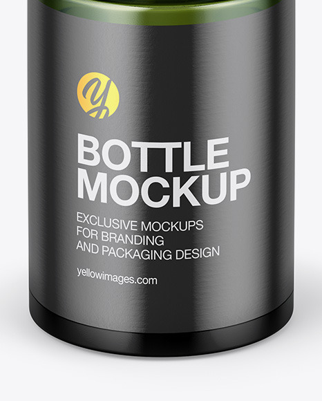 Small Green Glass Bottle Mockup