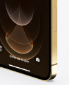 Apple iPhone 12 Pro Max Gold Mockup - Half Side View