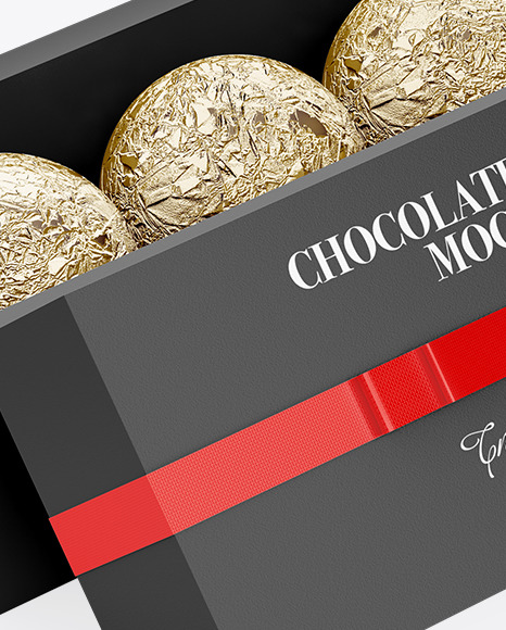 Box with Chocolates in Foil Mockup