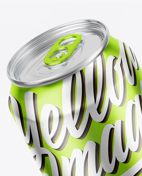 Glossy Metallic Drink Can Mockup