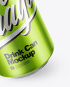 Glossy Metallic Drink Can Mockup