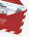 Textured Envelope w/ Postcard Mockup