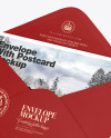 Textured Envelope w/ Postcard Mockup