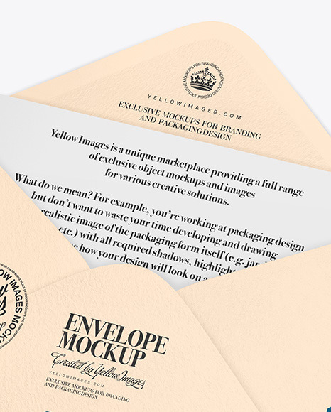 Textured Envelope w/ Postcard Mockup